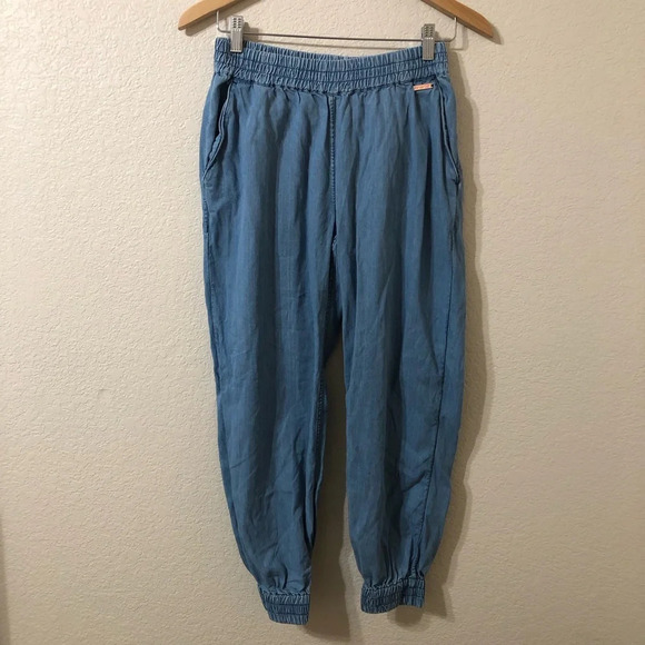 Sweaty Betty Pants Twilight 7/8 Trouser Joggers in Blue Chambray - Size Medium - Picture 1 of 11